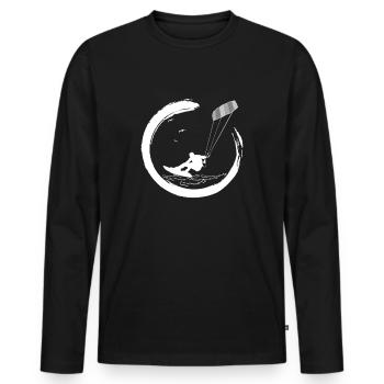 Kitesurf Kiteboard Kitesurfen Kite-Surf-board - Männer Premium Bio Langarmshirt - Schwarz - Vorne - Nico (187cm)
