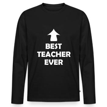 The Best Classroom Teacher - Men's Premium Organic Long Sleeve Shirt - black - Front - Nico (187cm)