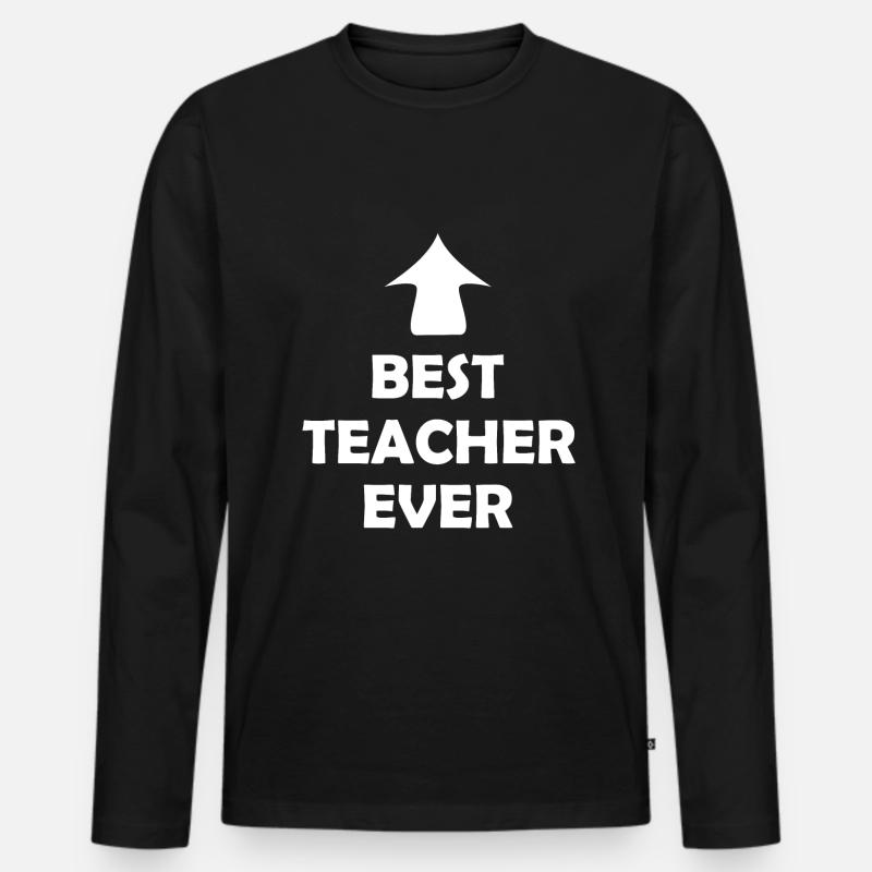 Der beste Klassenlehrer - Männer Premium Bio Langarmshirt - Schwarz