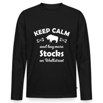 The Wall Street Stock Exchange - Men's Premium Organic Long Sleeve Shirt - black - Front - Nico (187cm)