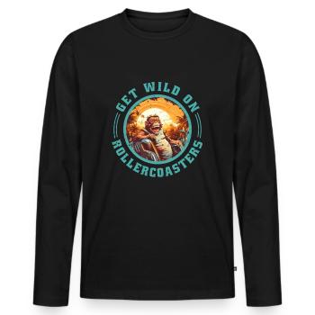 Amusement parks, fairground, funfair - Men's Premium Organic Long Sleeve Shirt - black - Front - Nico (187cm)