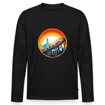 Amusement Park, Fair, Fairground, Funfair - Men's Premium Organic Long Sleeve Shirt - black - Front - Nico (187cm)