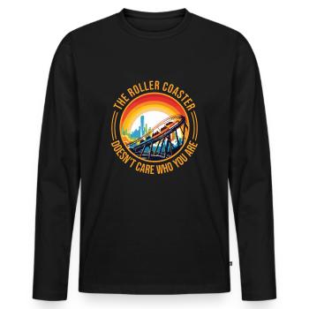 Amusement parks, fairground, fairground, saying, funfair - Men's Premium Organic Long Sleeve Shirt - black - Front - Nico (187cm)