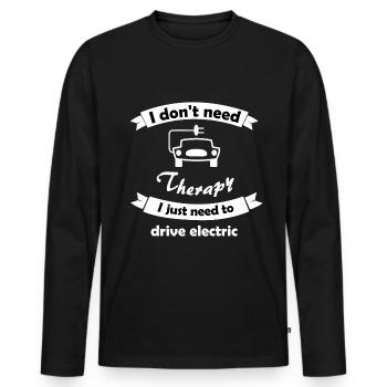 Voitures hybrides et électriques - T-shirt manches longues Premium bio Homme - noir - Devant - Nico (187cm)