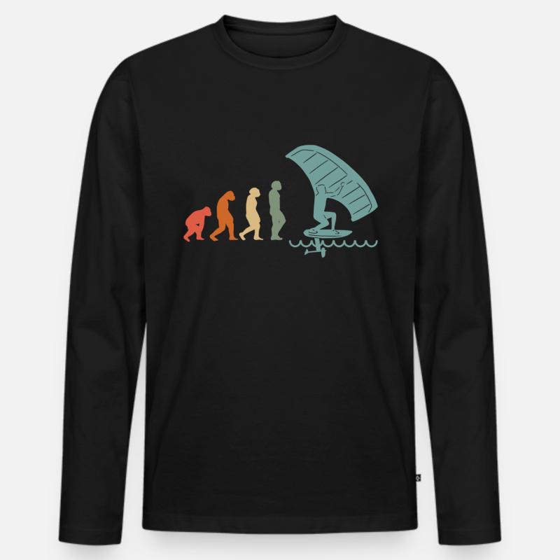 Wingfoil Surfer Wingfoiling Hydrofoil Evolution - T-shirt manches longues Premium bio Homme - noir