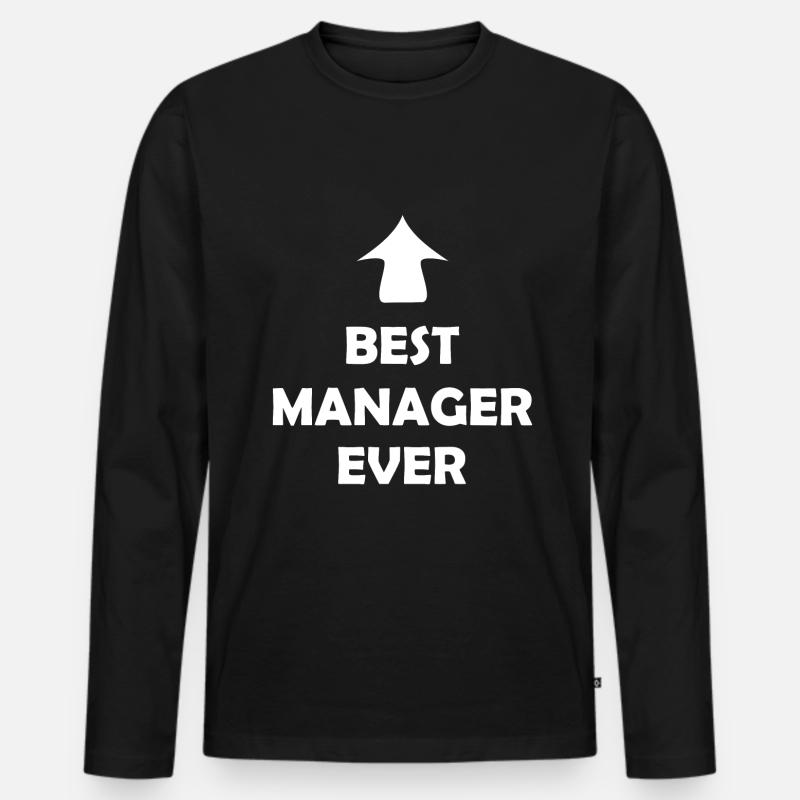 Der Chef in der Firma - Männer Premium Bio Langarmshirt - Schwarz