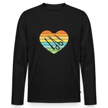 Kirurgisk-teknisk assisterende kirurg - Premium økologisk langærmet T-shirt til mænd - sort - Foran - Nico (187cm)