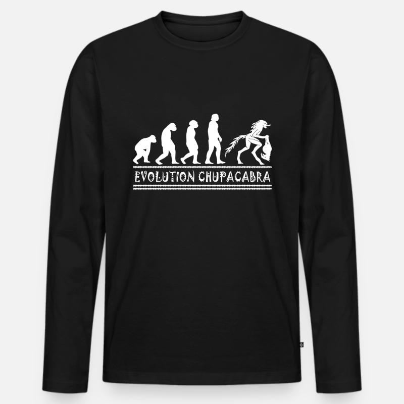 Cryptozoologistes Chupacabra Créatures Évolution - T-shirt manches longues Premium bio Homme - noir