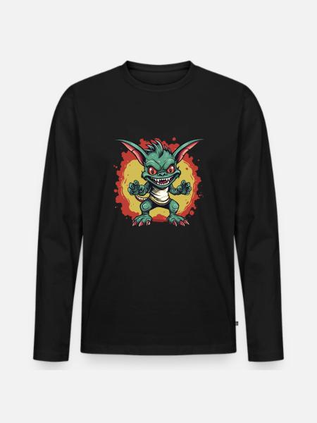 Cryptozoologists Chupacabra Creatures Cartoony - Men's Premium Organic Long Sleeve Shirt - black