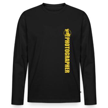 Landscape Photographer, Nature Photographer, Animal Photographer - Men's Premium Organic Long Sleeve Shirt - black - Front - Nico (187cm)