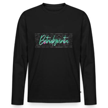 BWL Abschluss-Geschenk Betriebswirtin - Männer Premium Bio Langarmshirt - Schwarz - Vorne - Nico (187cm)
