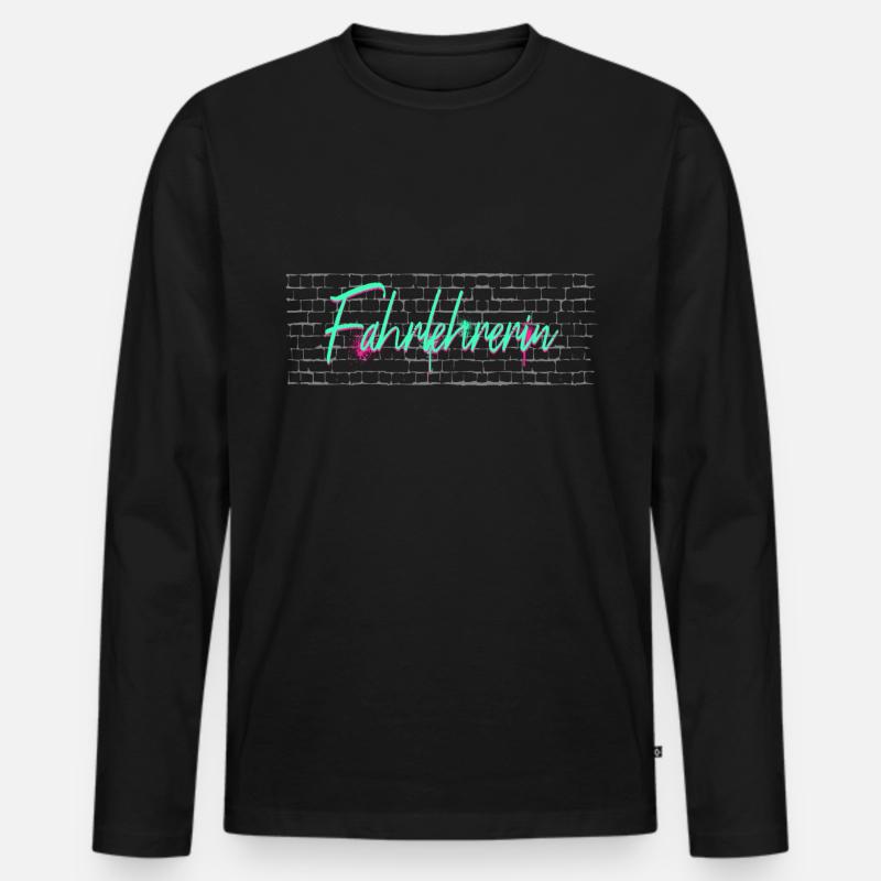 Fahrschule Abschluss-Geschenk Fahrlehrerin - Männer Premium Bio Langarmshirt - Schwarz
