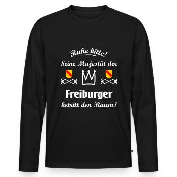 La Majesté de Fribourg - T-shirt manches longues Premium bio Homme - noir - Devant - Nico (187cm)
