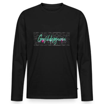 Illustrator Abschluss-Geschenk Grafikdesignerin - Männer Premium Bio Langarmshirt - Schwarz - Vorne - Nico (187cm)