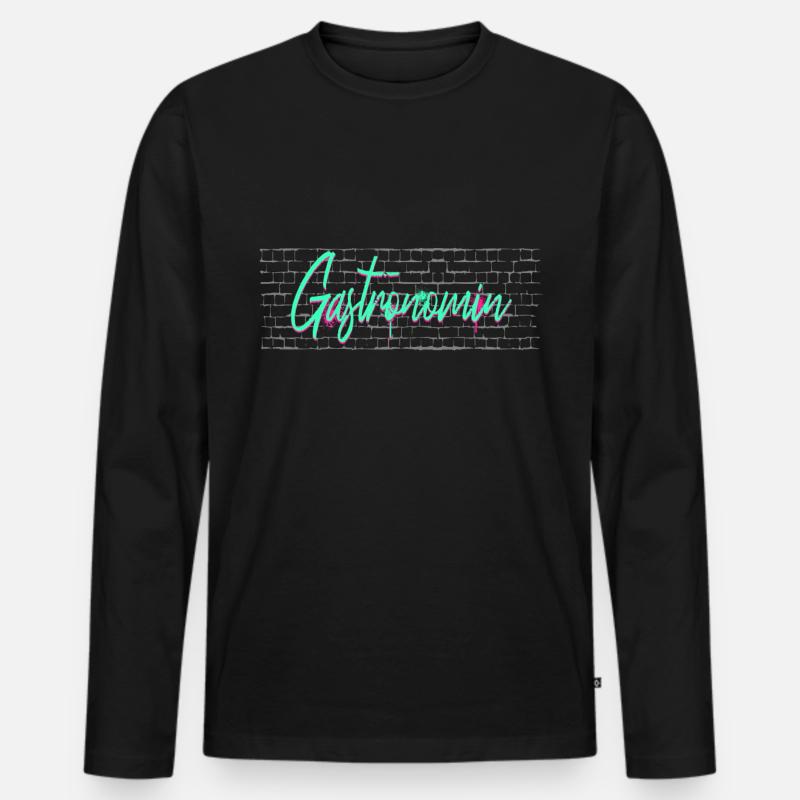 Restaurant Wirt Koch Abschluss-Geschenk - Männer Premium Bio Langarmshirt - Schwarz