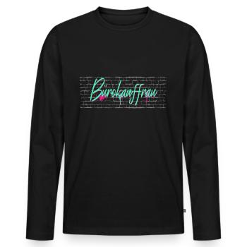 Angestellter Abschluss-Geschenk Bürokauffrau - Männer Premium Bio Langarmshirt - Schwarz - Vorne - Nico (187cm)