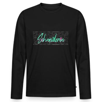 Schneidern Abschluss-Geschenk Textil-Schneiderin - Männer Premium Bio Langarmshirt - Schwarz - Vorne - Nico (187cm)