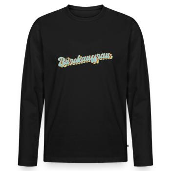 Angestellter Abschluss-Geschenk Bürokauffrau - Männer Premium Bio Langarmshirt - Schwarz - Vorne - Nico (187cm)