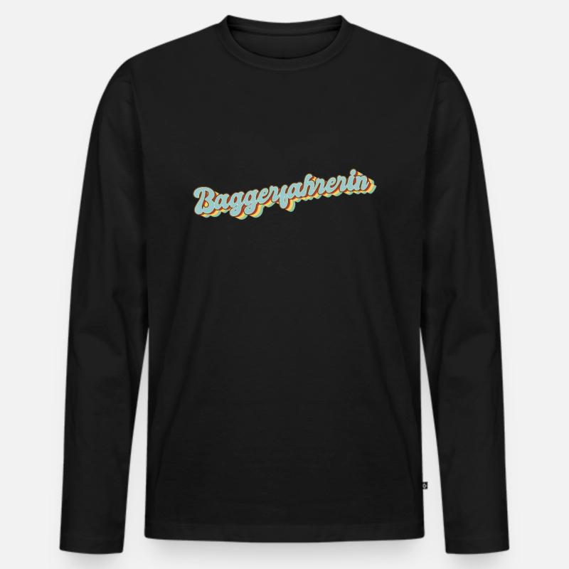 Bagger-Fahrer Abschluss-Geschenk Baggerfahrerin - Männer Premium Bio Langarmshirt - Schwarz