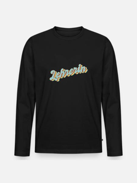 Schule Abschluss-Geschenk Lehrerin - Männer Premium Bio Langarmshirt - Schwarz