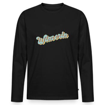 Weinbauer Abschluss-Geschenk Winzerin - Männer Premium Bio Langarmshirt - Schwarz - Vorne - Nico (187cm)