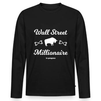 The Wall Street Millionaire - Men's Premium Organic Long Sleeve Shirt - black - Front - Nico (187cm)