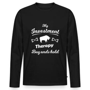 The Dividend Investor - Men's Premium Organic Long Sleeve Shirt - black - Front - Nico (187cm)