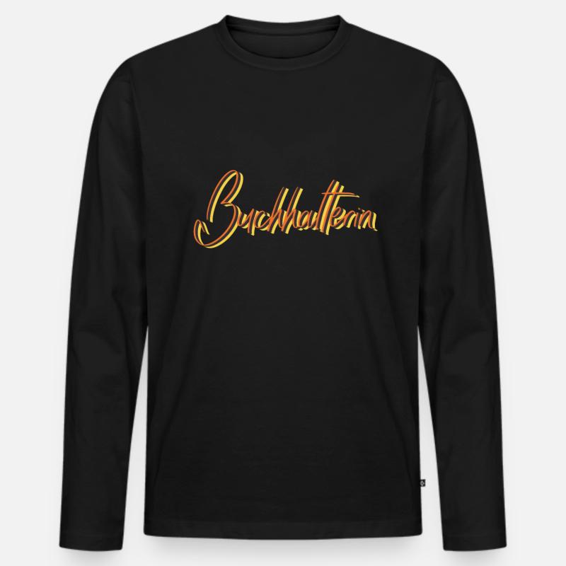 Buchhaltung Abschluss-Geschenk Buchhalterin - Männer Premium Bio Langarmshirt - Schwarz