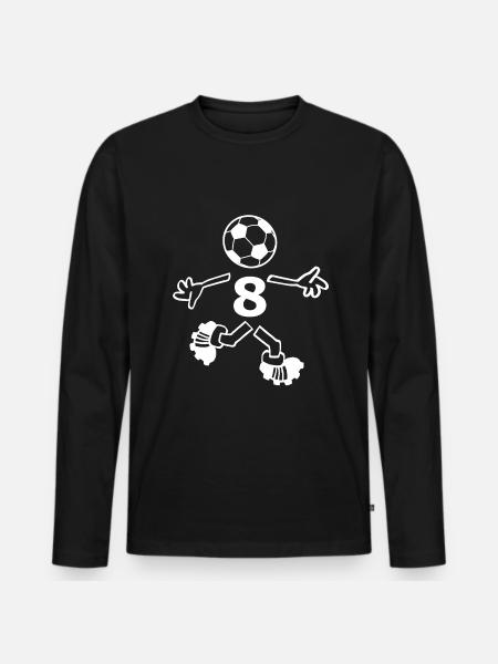 Die Nummer 8 - Männer Premium Bio Langarmshirt - Schwarz