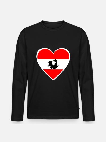 A heart from Austria - Men's Premium Organic Long Sleeve Shirt - black