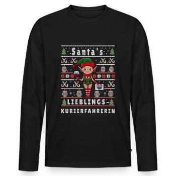 Ugly Christmas SANTA'S FAVORITE COURIER DRIVER - Men's Premium Organic Long Sleeve Shirt - black - Front - Nico (187cm)