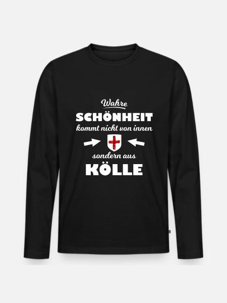 At home in Kölle - Men's Premium Organic Long Sleeve Shirt - black