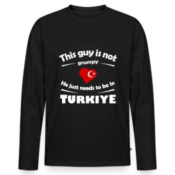 Holidays in Antalya - Men's Premium Organic Long Sleeve Shirt - black - Front - Nico (187cm)
