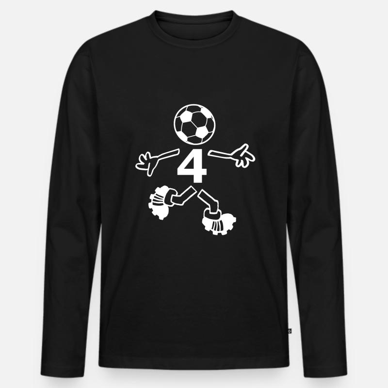 Der Vierer - Männer Premium Bio Langarmshirt - Schwarz