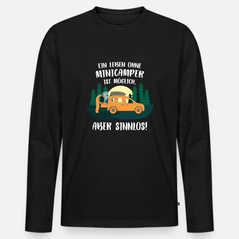 Minicamper SENSELESS Camping-Camper Microcamper - Men's Premium Organic Long Sleeve Shirt - black