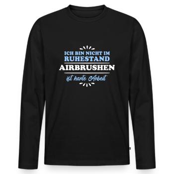 Ruhestand Rentner Pensioner Airbrush - Männer Premium Bio Langarmshirt - Schwarz - Vorne - Nico (187cm)