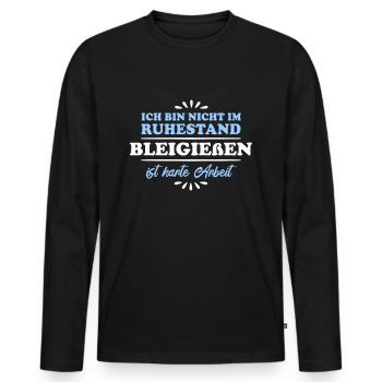 Retraite Pensionné Retraité Lead Casting - T-shirt manches longues Premium bio Homme - noir - Devant - Nico (187cm)
