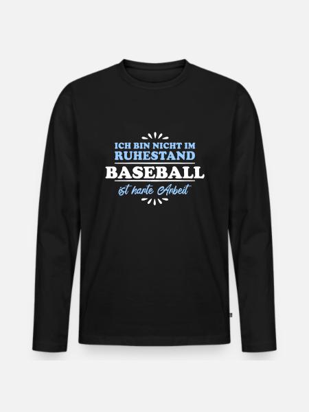 Ruhestand Rentner Pensioner Baseball - Männer Premium Bio Langarmshirt - Schwarz