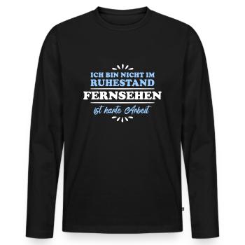 Retirement Pensioners Pensioners Television - Men's Premium Organic Long Sleeve Shirt - black - Front - Nico (187cm)