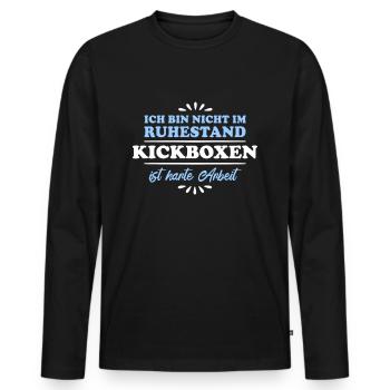 Retraité Retraité Kickboxer - T-shirt manches longues Premium bio Homme - noir - Devant - Nico (187cm)
