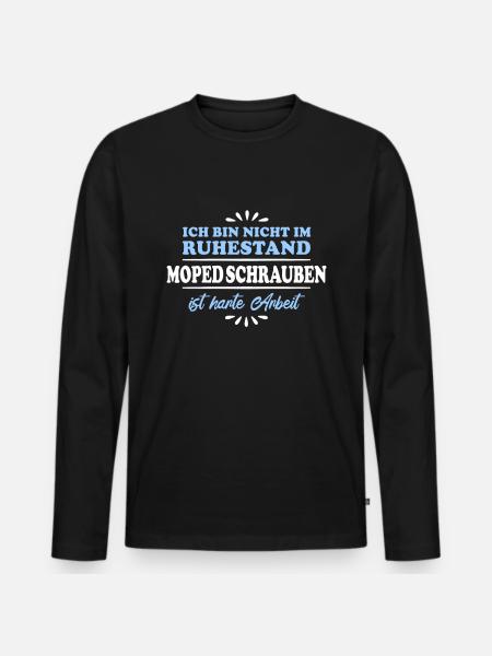 Ruhestand Rentner Pensioner Moped-Schrauber - Männer Premium Bio Langarmshirt - Schwarz