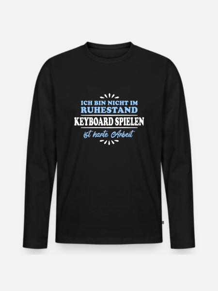 Clavier de retraité de retraité - T-shirt manches longues Premium bio Homme - noir
