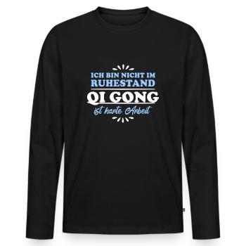 Retirement Pensioner Pensioner Qi-Gong - Men's Premium Organic Long Sleeve Shirt - black - Front - Nico (187cm)