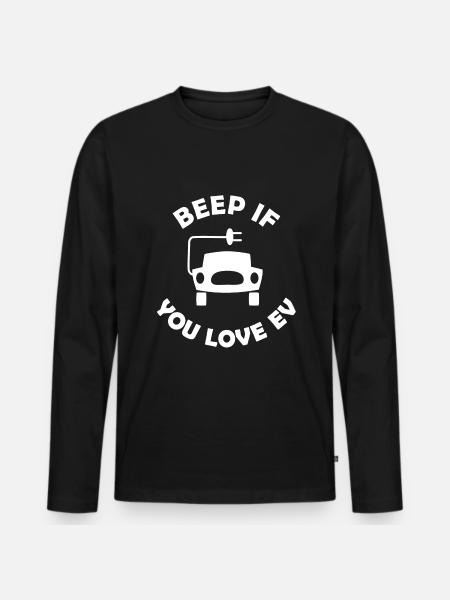 Driving an electric car - Men's Premium Organic Long Sleeve Shirt - black