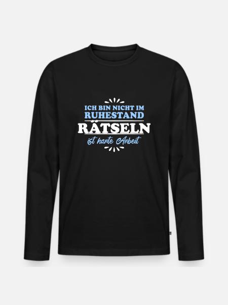 Retirement Pensioner Pensioner Puzzles - Men's Premium Organic Long Sleeve Shirt - black