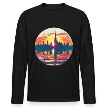 Horizon de Chemnitz - T-shirt manches longues Premium bio Homme - noir - Devant - Nico (187cm)