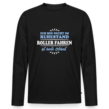Retirement Pensioner Pensioner Scooter Driver - Men's Premium Organic Long Sleeve Shirt - black - Front - Nico (187cm)