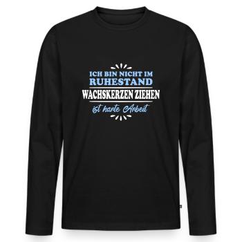 Retraite Pensionné Bougies de cire pour retraité - T-shirt manches longues Premium bio Homme - noir - Devant - Nico (187cm)