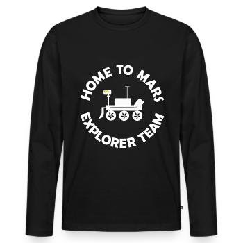 The Planet Mission - Men's Premium Organic Long Sleeve Shirt - black - Front - Nico (187cm)