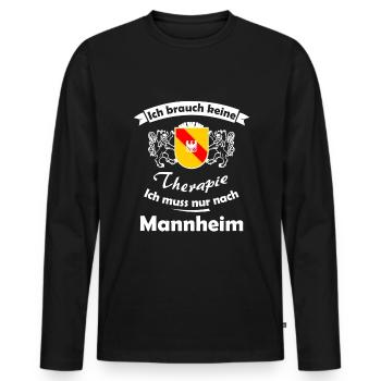La maison à Mannheim - T-shirt manches longues Premium bio Homme - noir - Devant - Nico (187cm)